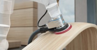 Grinding automation. Eccentric sander for automated finishes