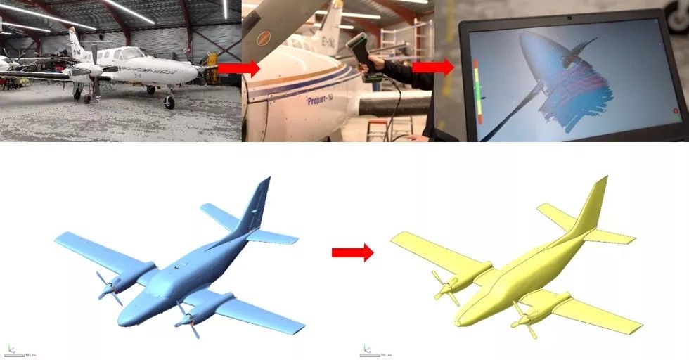 Reverse engineering process of a Cessna 441 aircraft made for aerodynamic optimization